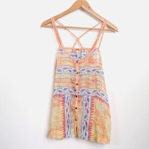 Free People Boho Cami Button-up A-line tank top XS
